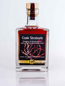 Strubarb strawberry and rhubarb liqueur aged in whisky barrel